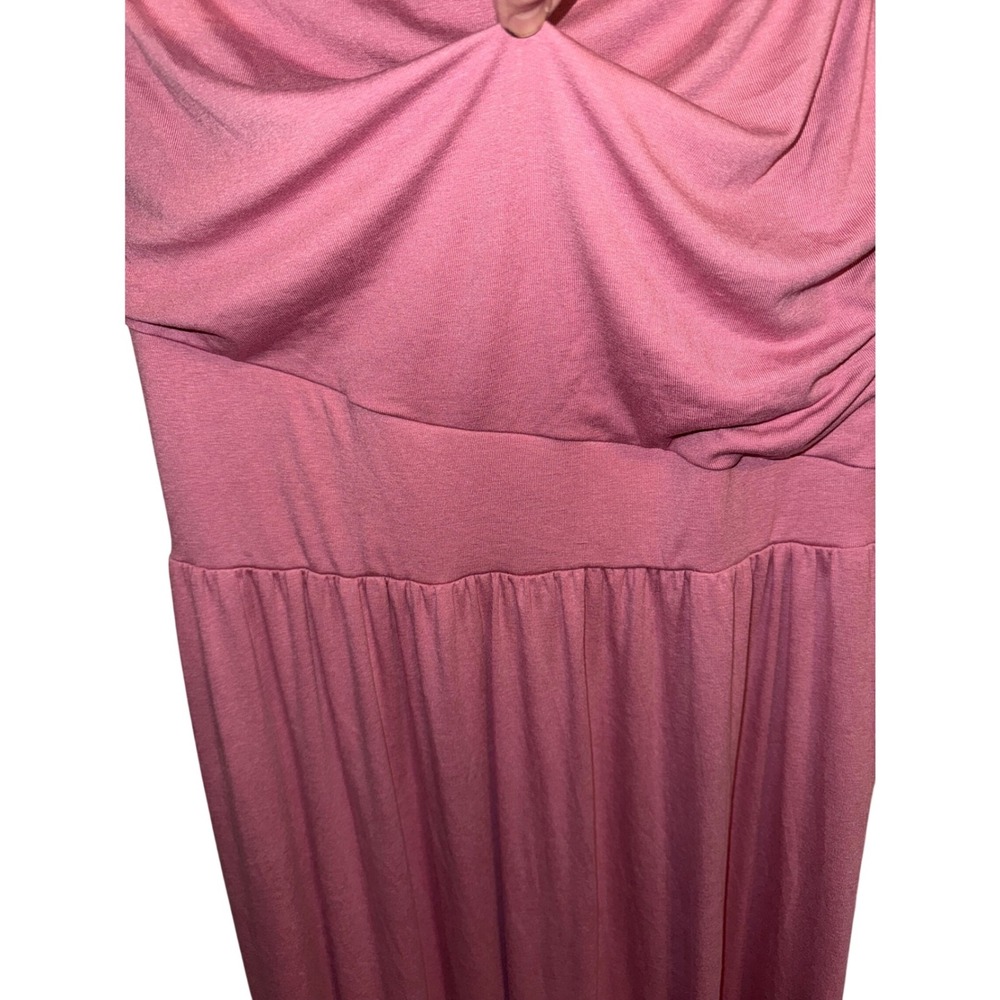 BTFBM Womens Ruched Sleeveless Maxi Dress Mauve Asymmetrical Waist XL NEW - Picture 7 of 9